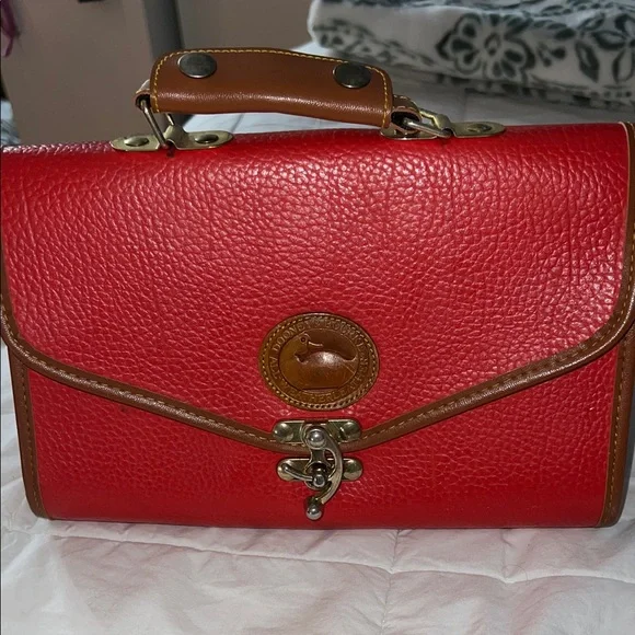 Dooney & Bourke Red and Tan Crossbody Bag - Picture 3 of 14